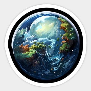 Fantasy Earth Globe Sticker